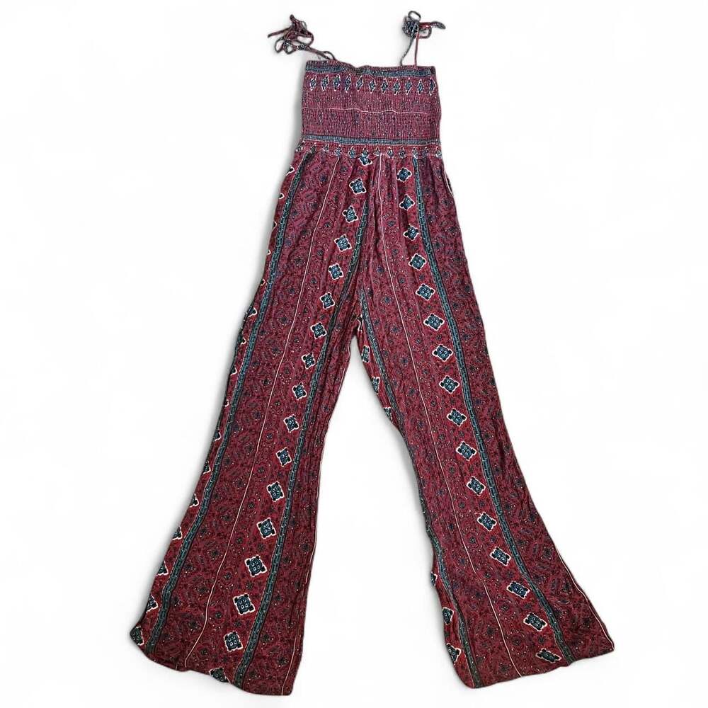 Forever 21 Boho Paisley Tie Strap Jumpsuit